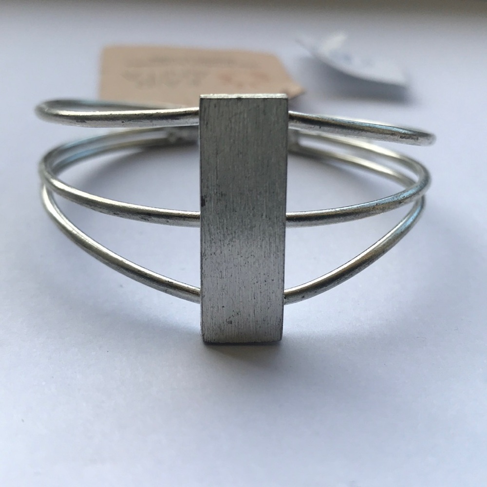 Silver Bar Cuff - Picture 2 of 3